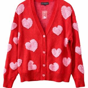 Red Heart Cardigan Sweater | 33 Degreed